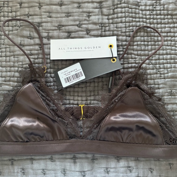 All Things Golden Other - BNWT All Things Golden Espresso Lover Bralette Size Small